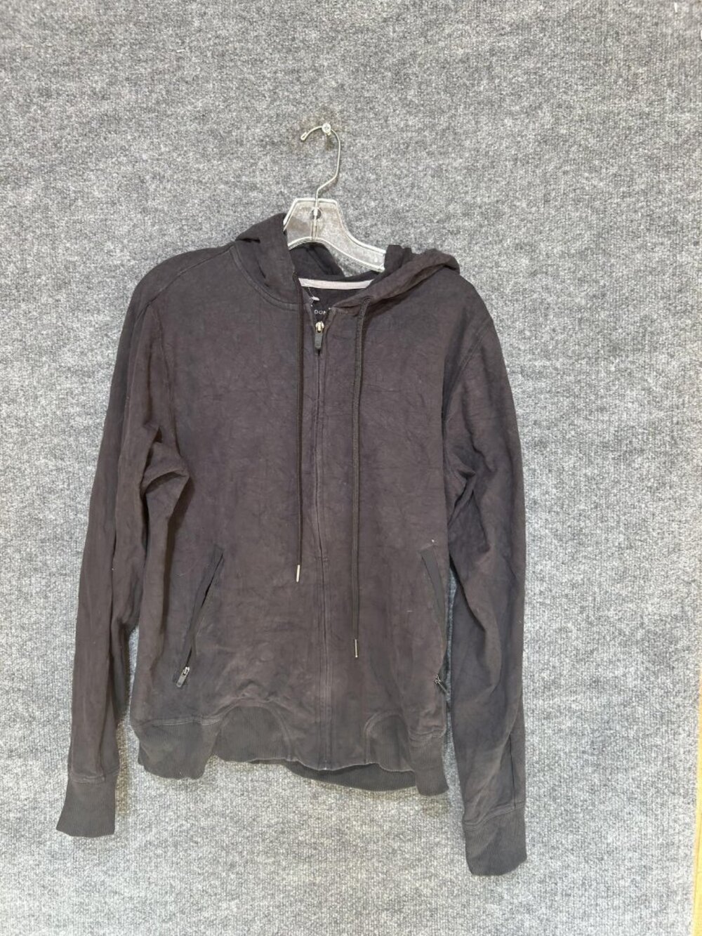 Mack Weldon Hoodie Mens Medium Gray Full Zip Jersey Zip Pocket Sweatshirt